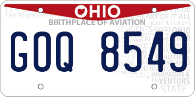 OH license plate GOQ8549