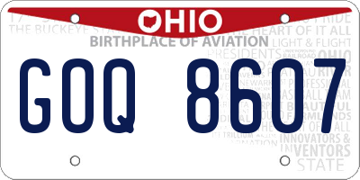 OH license plate GOQ8607