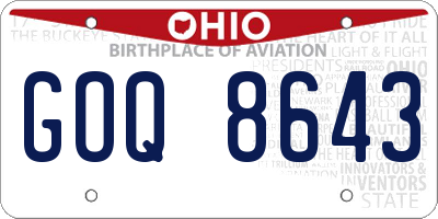 OH license plate GOQ8643