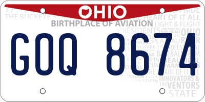 OH license plate GOQ8674