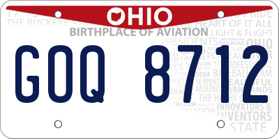 OH license plate GOQ8712