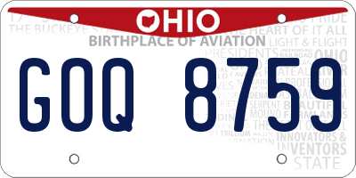 OH license plate GOQ8759
