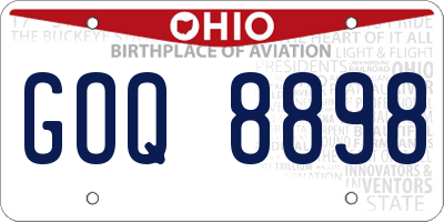 OH license plate GOQ8898