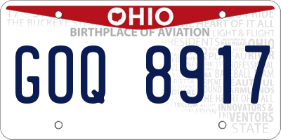 OH license plate GOQ8917