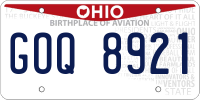 OH license plate GOQ8921