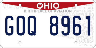 OH license plate GOQ8961