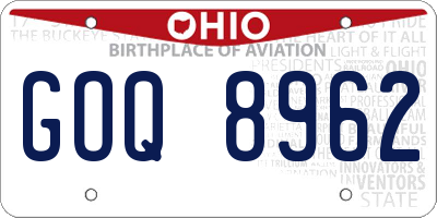 OH license plate GOQ8962