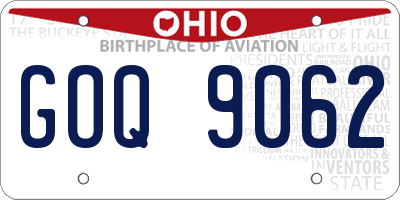 OH license plate GOQ9062