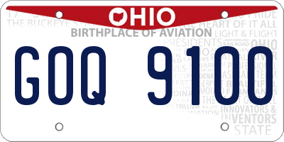 OH license plate GOQ9100