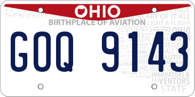 OH license plate GOQ9143
