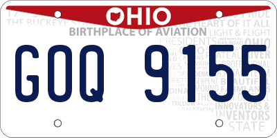 OH license plate GOQ9155