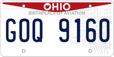 OH license plate GOQ9160