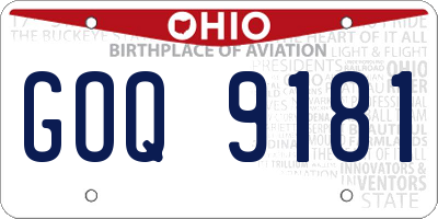 OH license plate GOQ9181