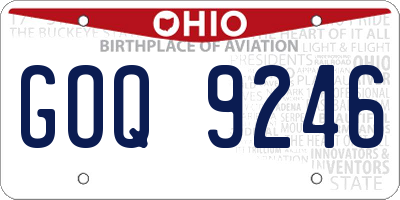 OH license plate GOQ9246