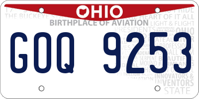 OH license plate GOQ9253