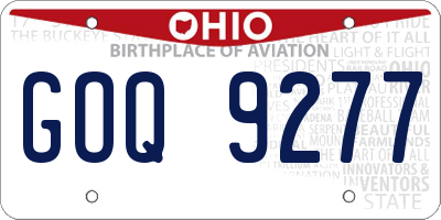OH license plate GOQ9277