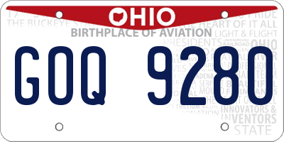 OH license plate GOQ9280