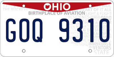 OH license plate GOQ9310