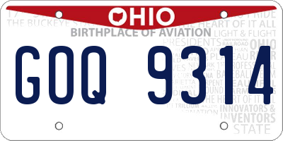 OH license plate GOQ9314