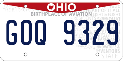 OH license plate GOQ9329
