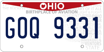 OH license plate GOQ9331