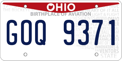 OH license plate GOQ9371