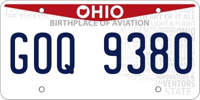 OH license plate GOQ9380