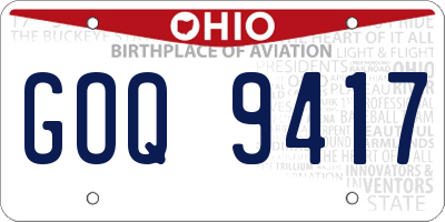 OH license plate GOQ9417