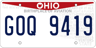 OH license plate GOQ9419