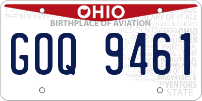 OH license plate GOQ9461