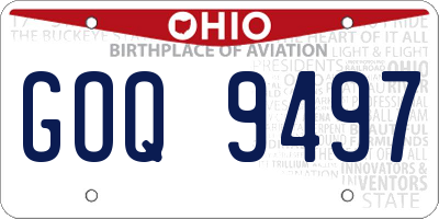 OH license plate GOQ9497