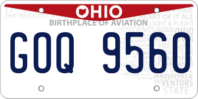 OH license plate GOQ9560