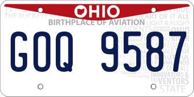 OH license plate GOQ9587