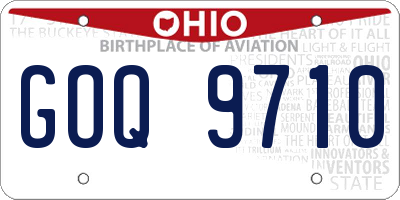 OH license plate GOQ9710