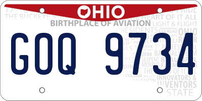 OH license plate GOQ9734