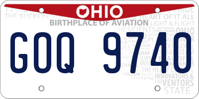 OH license plate GOQ9740