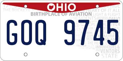 OH license plate GOQ9745