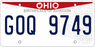 OH license plate GOQ9749