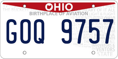 OH license plate GOQ9757