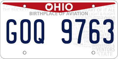 OH license plate GOQ9763