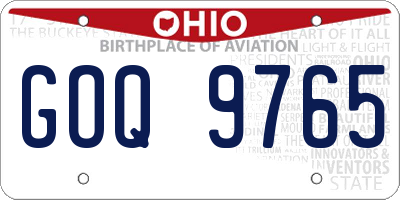 OH license plate GOQ9765