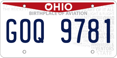 OH license plate GOQ9781