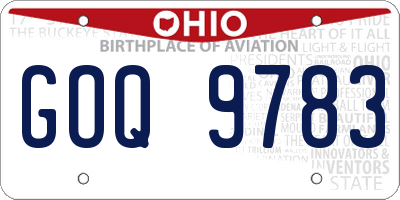 OH license plate GOQ9783
