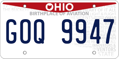 OH license plate GOQ9947