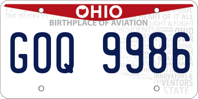 OH license plate GOQ9986