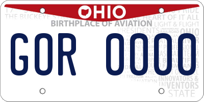 OH license plate GOR0000