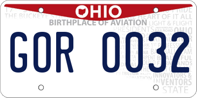 OH license plate GOR0032