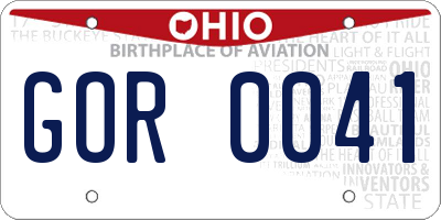 OH license plate GOR0041