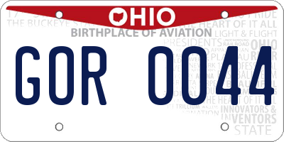 OH license plate GOR0044