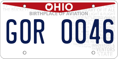 OH license plate GOR0046